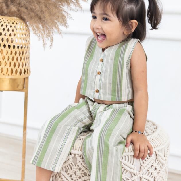 Green stripes co-ords